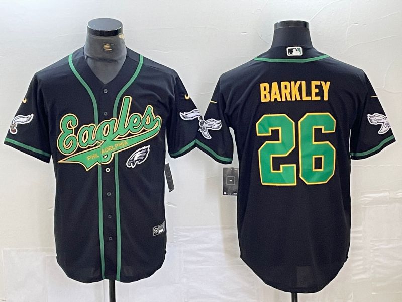 Men Philadelphia Eagles #26 Barkley Black 2024 Nike Co branded NFL Jersey style 7->pittsburgh steelers->NFL Jersey
